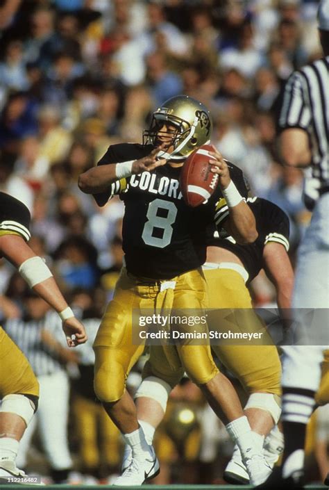 Colorado QB Sal Aunese in action, pass during game.USA... News Photo ...