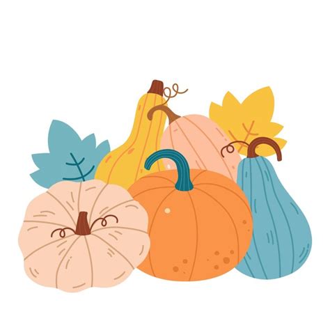 Premium Vector | Cute hand drawing pumpkin vegetable cartoon illustration Hello autumn fall season