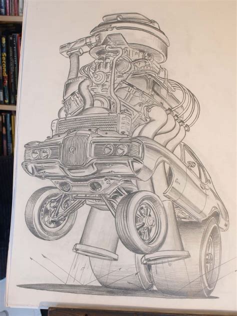 Jobs In Cars The Automotive Art Of Pat Dougherty Truck Art Cool Car Drawings Automotive Art