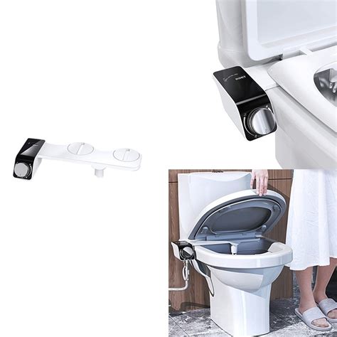 Bidet Toilet Seat Attachment Ultra Thin Non Electric Self Cleaning Dual