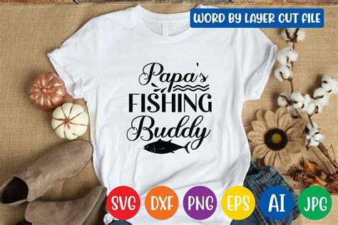 Papa S Fishing Buddy Svg Design Graphic By CraftZone Creative Fabrica