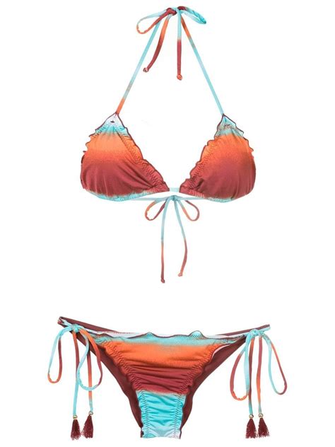 Brigitte Ombre Print Triangle Bikini Farfetch