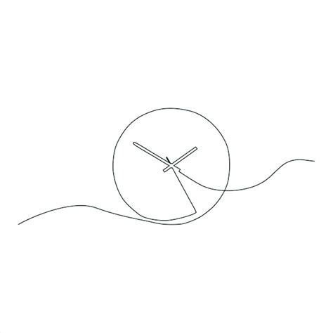 Premium Vector Continuous Line Art Of A Wall Clock