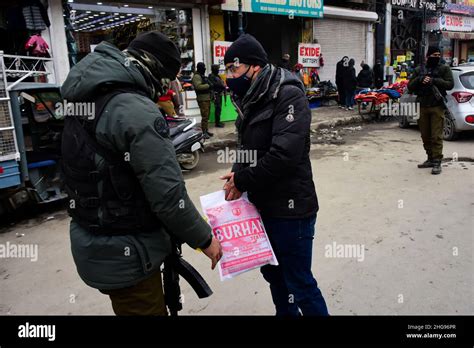 January Indian Paramilitary Troopers Frisk Kashmiri Civilians