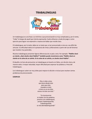 Trabalenguas Pdf Descarga Gratuita