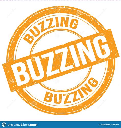 BUZZING Text Written On Orange Round Stamp Sign Stock Illustration