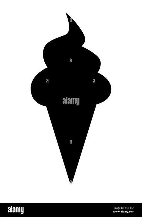 Ice Cream Silhouette Black And White Symbol Of Soft Serve Ice Cream