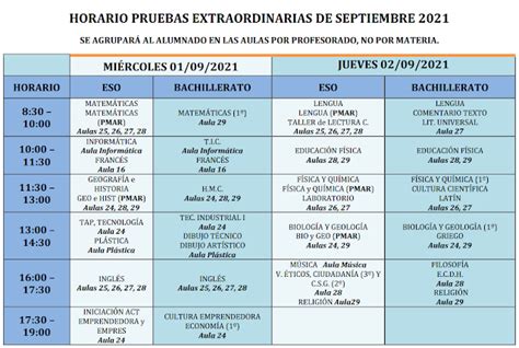 Tecnología E S O e Ingeniería Bachillerato Calendario de pruebas de