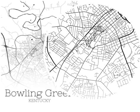 bowling green map instant bowling green kentucky etsy