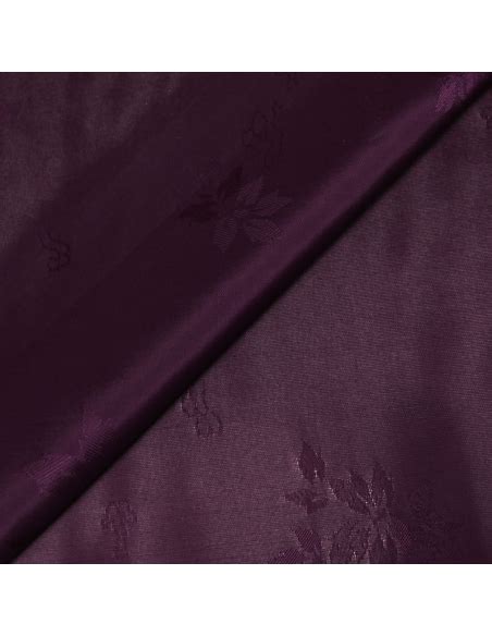 Taffetas Jacquard Polyviscose Motif Feuillage Chinoiserie Violet