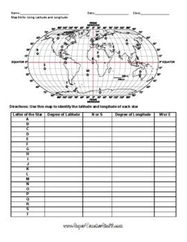 Latitude-and-Longitude-Worksheet - Worksheets Library