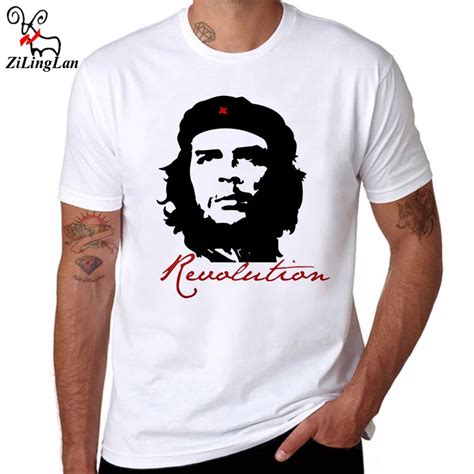 ZiLingLan Che Guevara Hero Printed Cotton Men T Shirt Short Sleeve