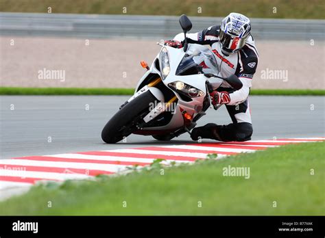 Motorcycle Yamaha R Curve Stock Photo Alamy