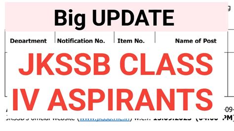 Big Update Jkssb Class Iv Recruitment Eligibility Criteria Youtube