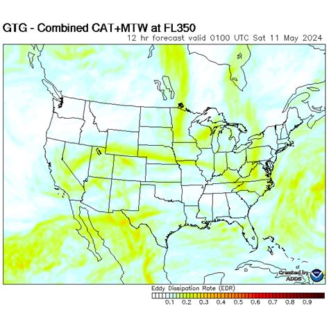 map for Maximum Turbulence Potential - 12hr