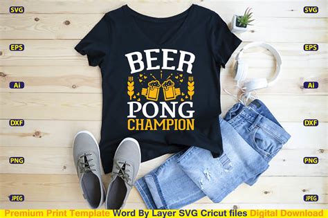 Beer Pong Champion Svg Cut File Design Graphic By Craftart24 · Creative