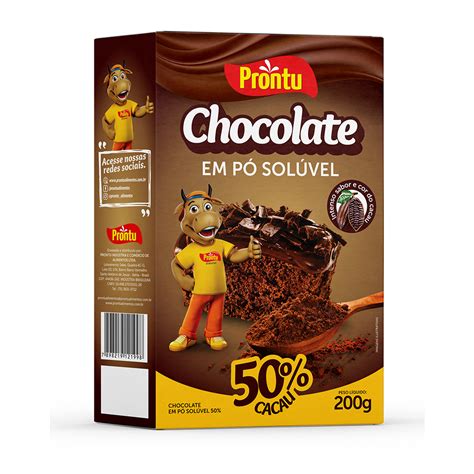 Chocolate em pó Solúvel 50 200g Prontu Alimentos