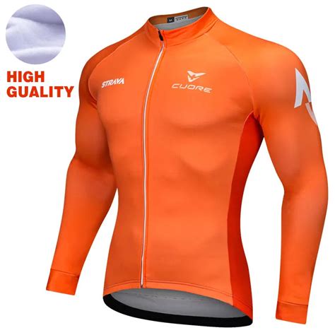 Winter Cycling Jersey Men Long Sleeve Thermal Fleece Cycling Clothing