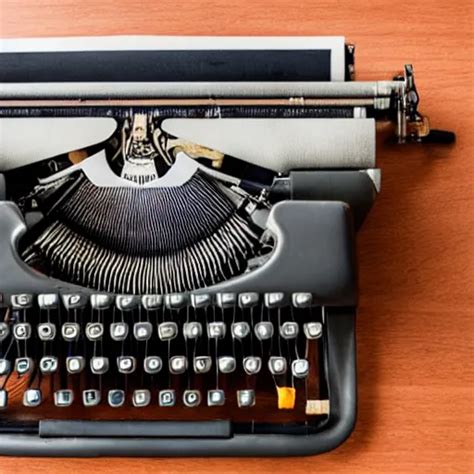 An Old Fashioned Typewriter With Arms Typing On Itself Stable