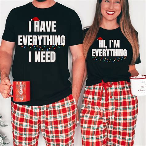 Funny Couples Pajamas For Christmas Couples Christmas Pjs Etsy