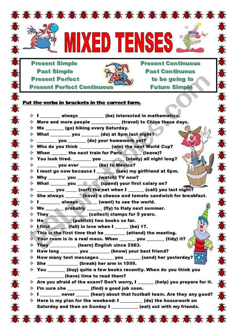 Mixed Tenses ESL Worksheet By Ildibildi