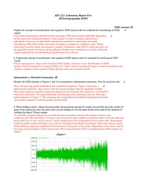 Emg Lab Report Kin Laboratory Report Five Electromyography