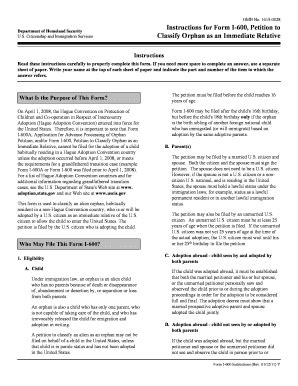 Fillable Online Uscis Instructions For Form I Petition To Classify