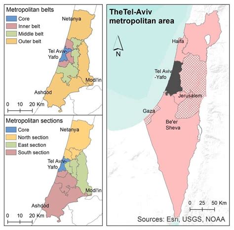 The Tel Aviv Metropolitan Area Location Right Panel And Divisions To