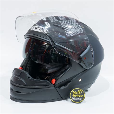 Jual Helm Zeus ZS 611C Matt Black Modular Shopee Indonesia