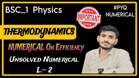 THERMODYNAMICS Unsolved NUMERICAL Solution Bsc 1 Physics Important