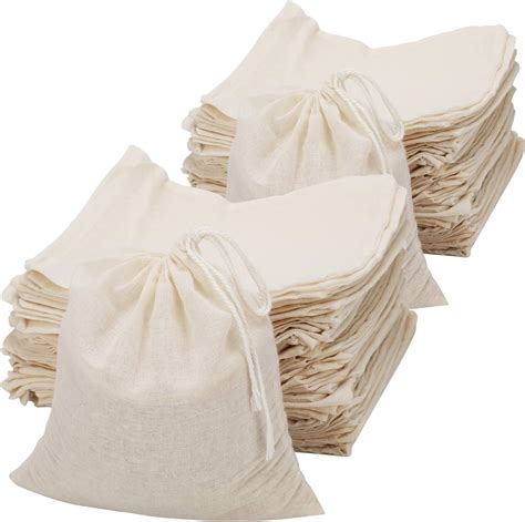 Pangda 100 Pieces Drawstring Cotton Bags Muslin Bags For