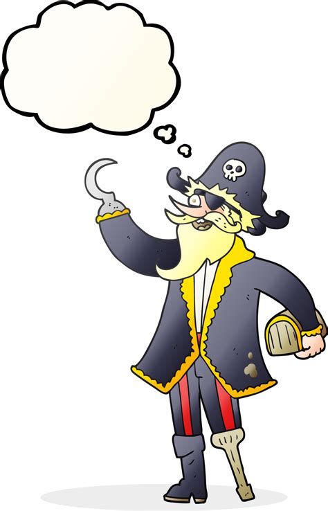 Hand Drawn Thought Bubble Cartoon Pirate Captain 44963149 Png