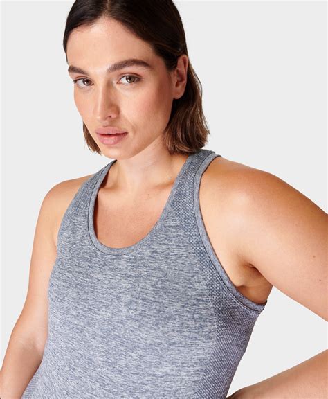 Athlete Seamless Gym Vest Endless Blue Womens Vests Sweaty Betty