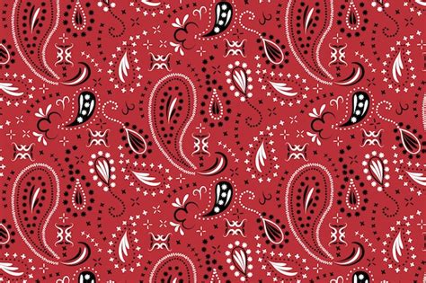 Free Vector Red And Black Paisley Bandana Pattern