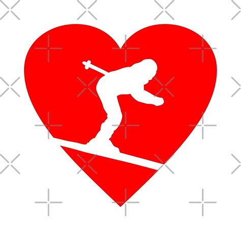 I Love Skiing Heart By Theshirtshops Redbubble