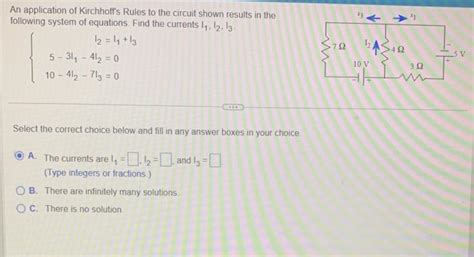 Solved An Application Of Kirchhoff S Rules To The Circuit Chegg