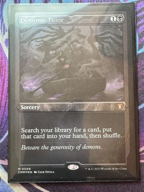 Demonic Tutor CMM Etched Foil Bootleg Mage