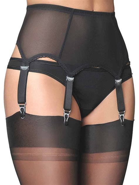 Premier Lingerie Power Mesh 6 Strap Suspender Garter Belt Etsy UK