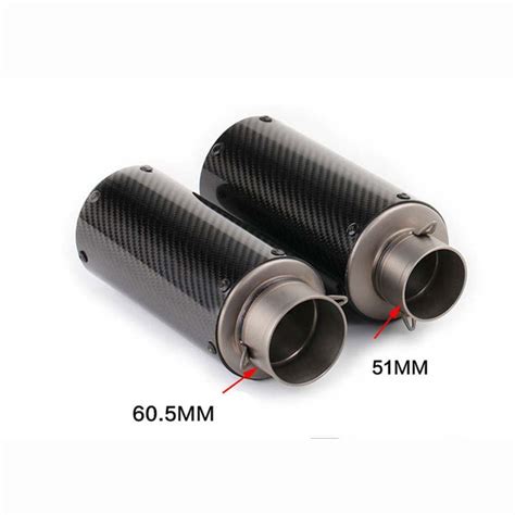 Universal 51mm 60mm Motorcycle Exhaust Muffler Carbon Fiber Titanium Alloy Scooter Modified E