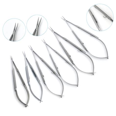 8 Types Castroviejo Needle Holders With Lock Straight Curved Forceps