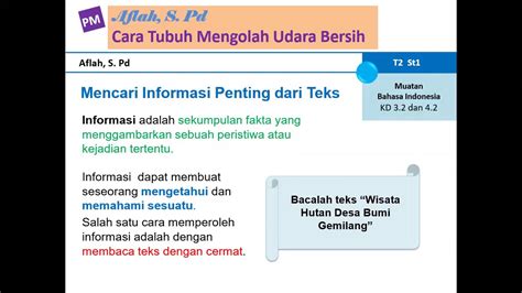 Bahasa Indonesia Mencari Informasi Penting Dari Teks Bacaan Kelas