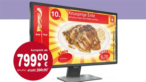 Monitor Screen Bildschirm Werbung für Asia Imbiss Restaurant