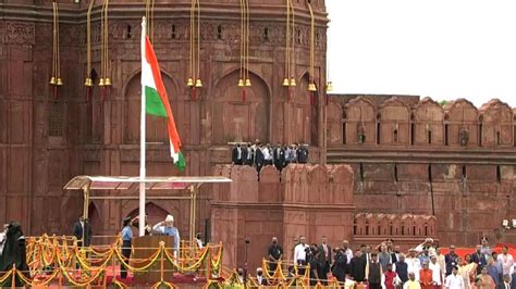 Prime Minister Narendra Modi Hoists The National Flag At Red Fort