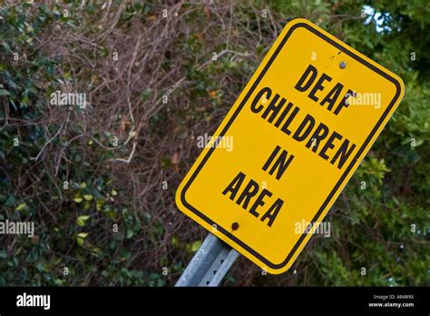 Deaf Children In Area Sign Stock Photo Alamy