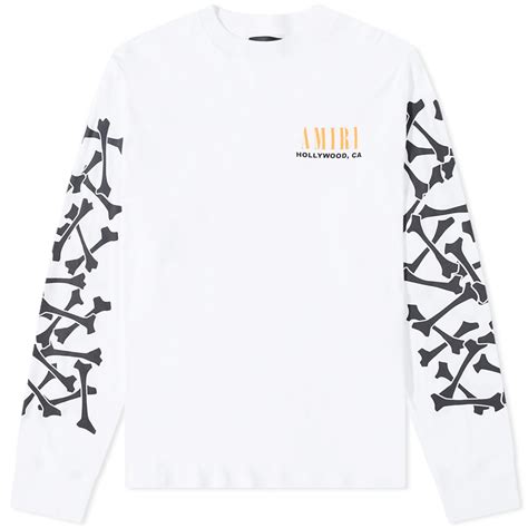 Amiri Long Sleeve Bones Tee White End