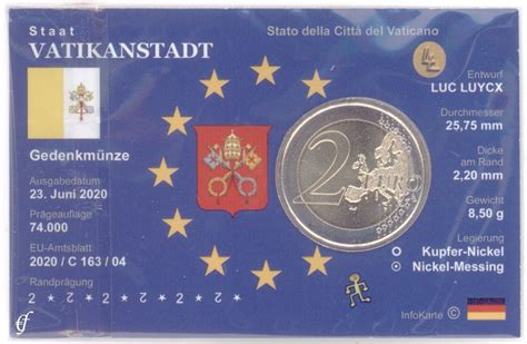 Euro Coincard Infocard Vatican Centenary Of The Birth Of Saint