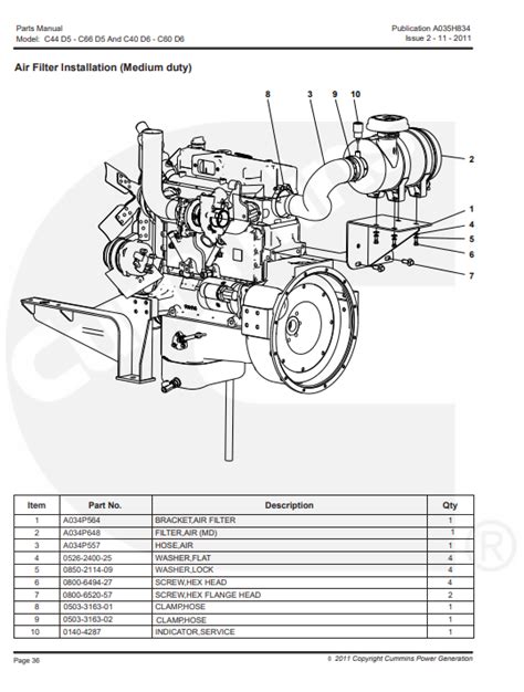 Cummins Generator Set C44 , C55 , C66 , C40 , C50 , C60 Parts Manual