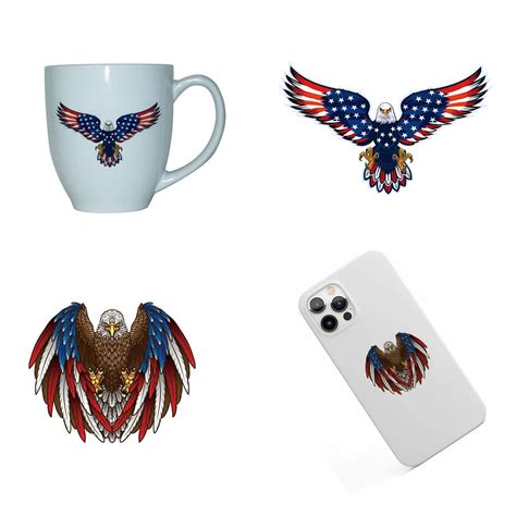 Eagle Temporary Tattoos Set 10 Sheets For Men And Women Usa Flag