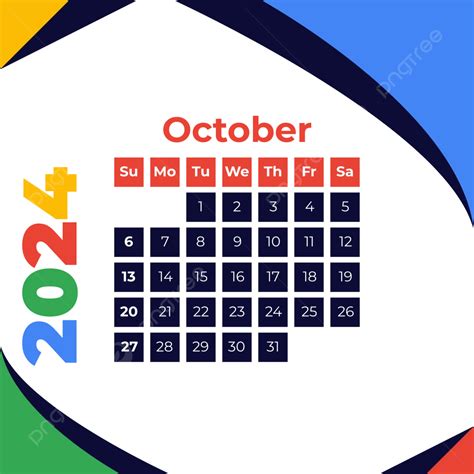 Dise O De Calendario De Octubre De Vector Png Dibujos Calendario