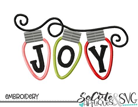 Joy Christmas lights 19 4x4 5x7 6x10 – socuteappliques.net